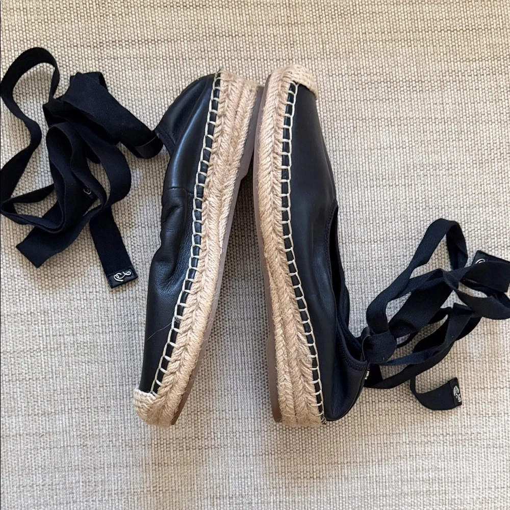Sam Edelman Ballet Slipper Platform Espadrille Leather Ankle Lace Sample Maisy